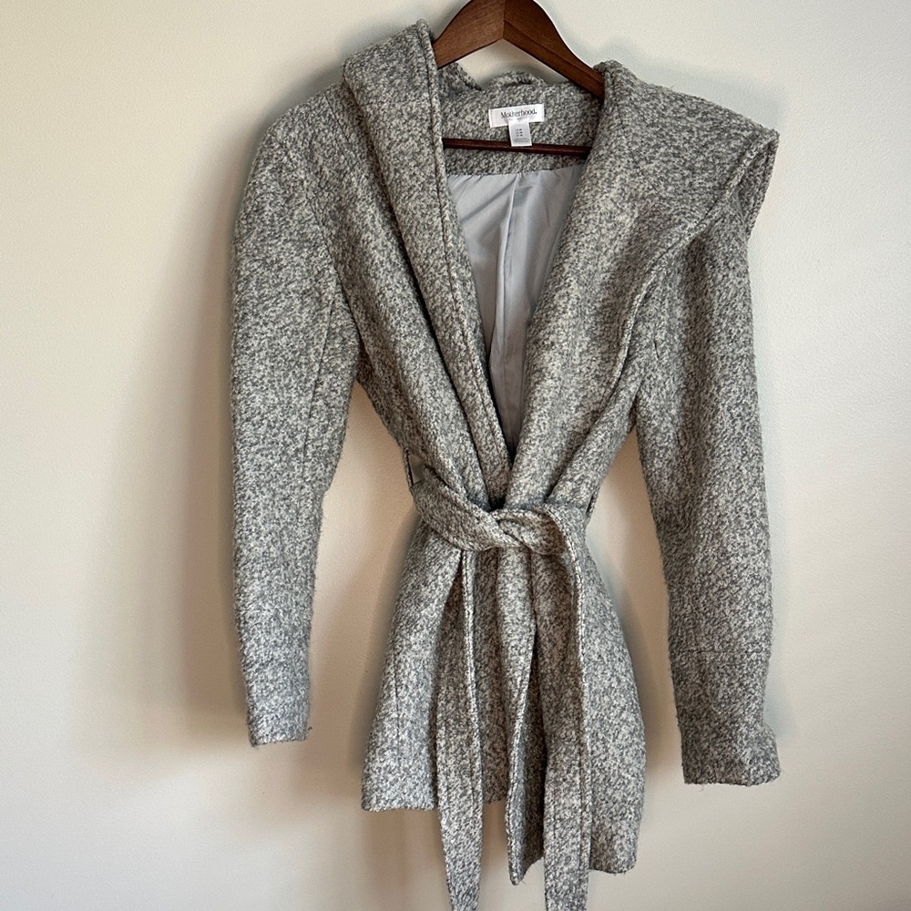 Motherhood Maternity Heathered Gray Wool Cardigan / Coat / Pea Coat